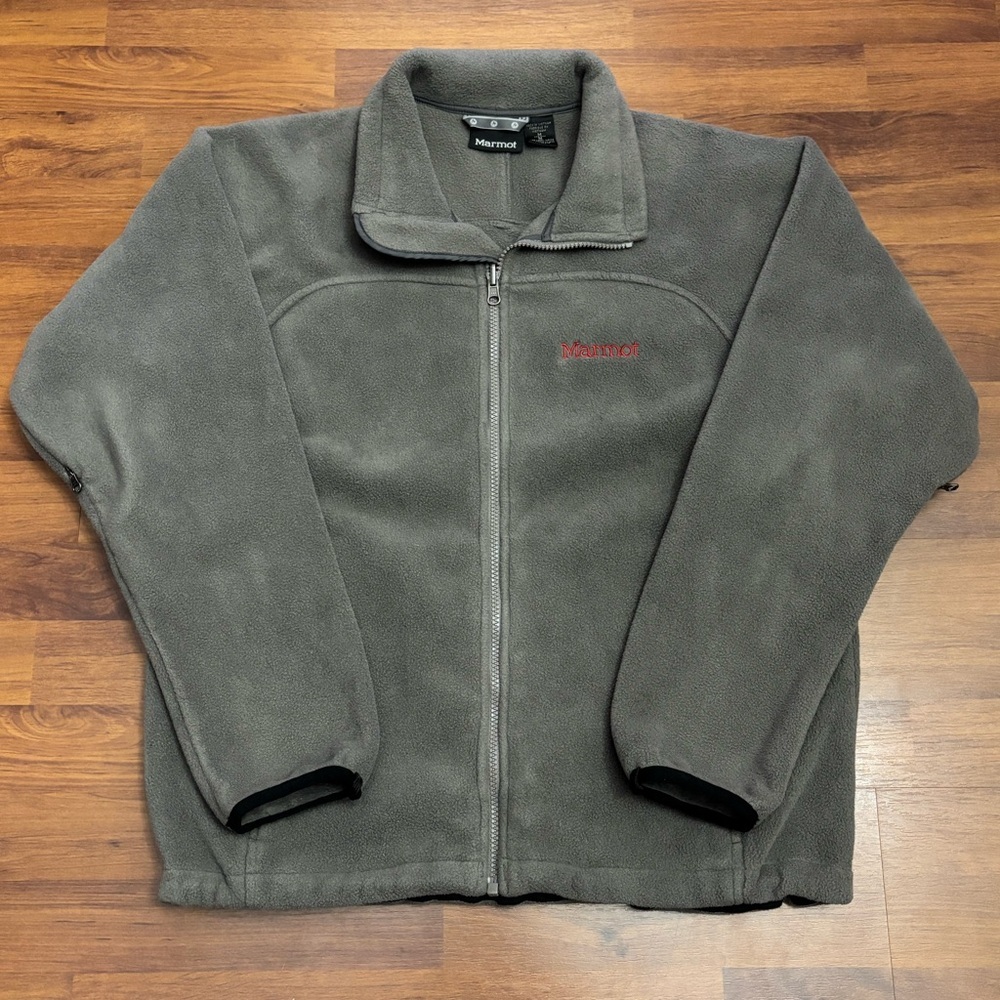 Marmot Trail Fleece Full Zip Jacket Vented Gray Outdoor Hiking Size Medium